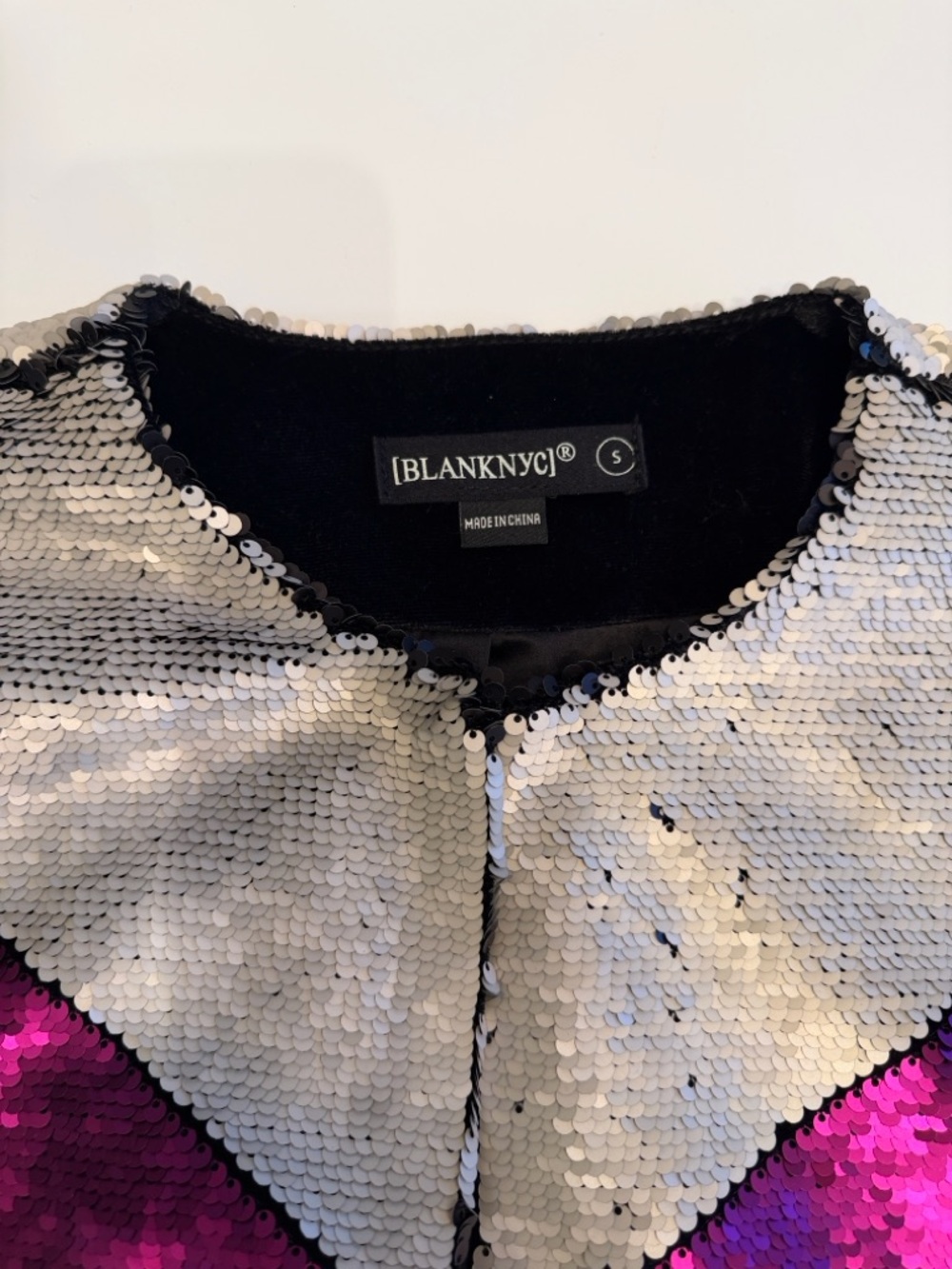 Blank NYC Multicolor Sequin Chevron Blazer Jacket - Picture 5 of 10